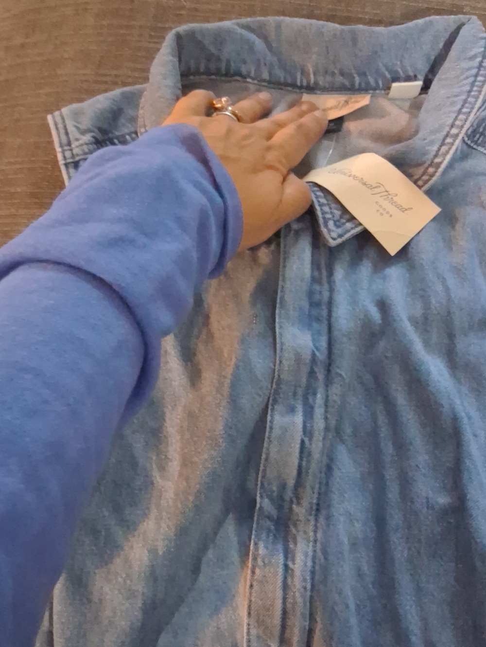 NWT Universal Thread Light Blue Denim Sleeveless Utility Jumpsuit Size 18 Plus - Picture 5 of 8